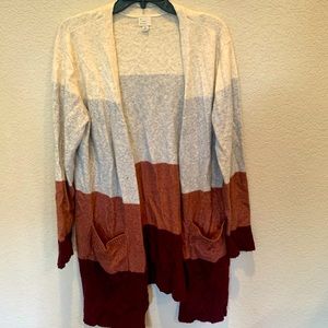 Color block long sweater